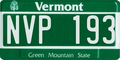 VT license plate NVP193