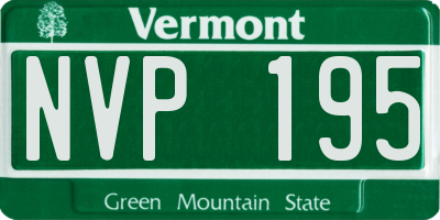 VT license plate NVP195