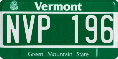 VT license plate NVP196