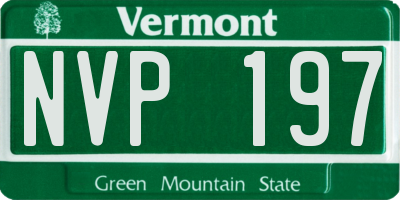 VT license plate NVP197