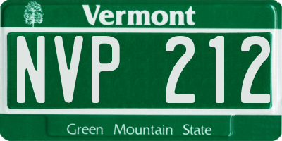 VT license plate NVP212