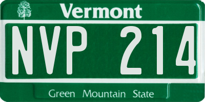VT license plate NVP214