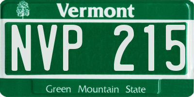 VT license plate NVP215