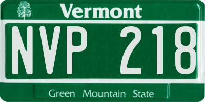 VT license plate NVP218