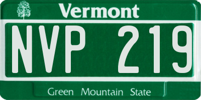 VT license plate NVP219