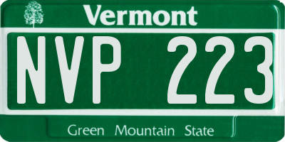 VT license plate NVP223