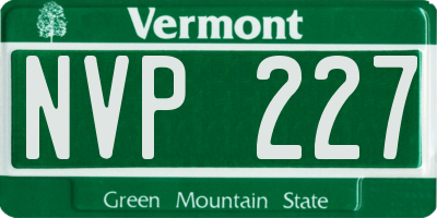 VT license plate NVP227