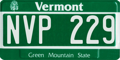 VT license plate NVP229