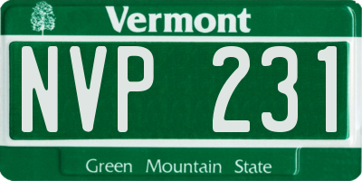 VT license plate NVP231