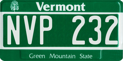 VT license plate NVP232