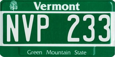 VT license plate NVP233