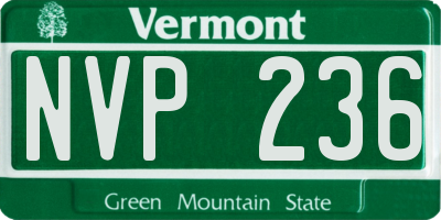 VT license plate NVP236