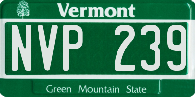 VT license plate NVP239