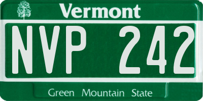 VT license plate NVP242