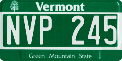 VT license plate NVP245