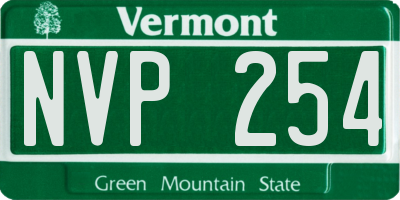 VT license plate NVP254