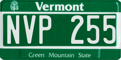 VT license plate NVP255
