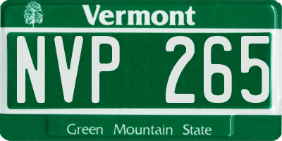 VT license plate NVP265