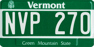 VT license plate NVP270