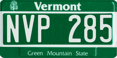 VT license plate NVP285