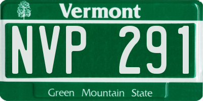 VT license plate NVP291