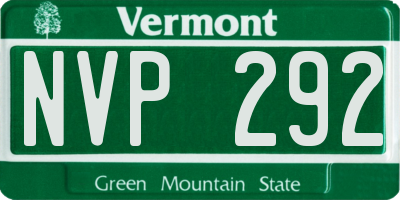 VT license plate NVP292