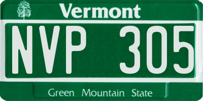 VT license plate NVP305