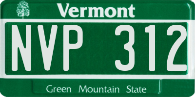VT license plate NVP312