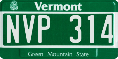VT license plate NVP314