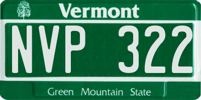 VT license plate NVP322