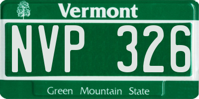 VT license plate NVP326