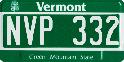 VT license plate NVP332
