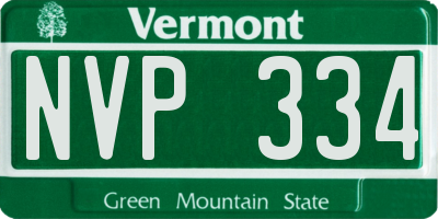 VT license plate NVP334
