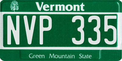 VT license plate NVP335