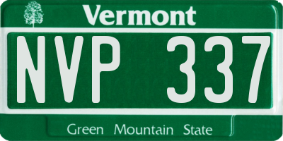 VT license plate NVP337