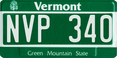 VT license plate NVP340