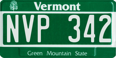 VT license plate NVP342