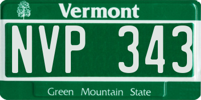 VT license plate NVP343