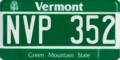 VT license plate NVP352