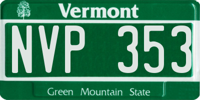 VT license plate NVP353