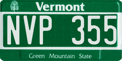 VT license plate NVP355