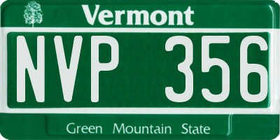 VT license plate NVP356