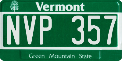 VT license plate NVP357