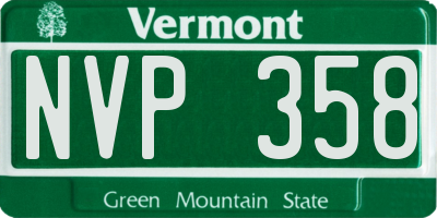 VT license plate NVP358