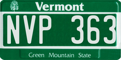 VT license plate NVP363