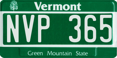 VT license plate NVP365