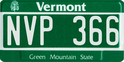 VT license plate NVP366