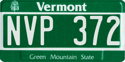 VT license plate NVP372