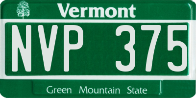 VT license plate NVP375