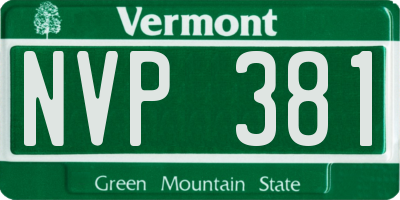 VT license plate NVP381